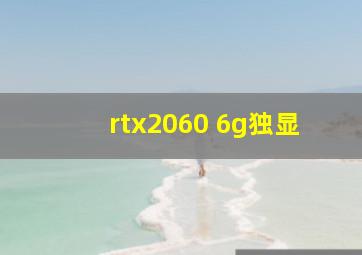 rtx2060 6g独显